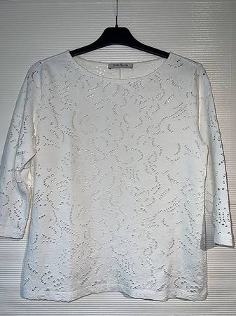 Betty Barclay White Eyelet Blouse - Size M