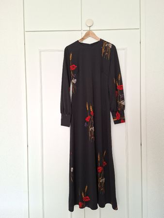 Robe longue vintage Bijoux Tricots à imprimé coquelicots