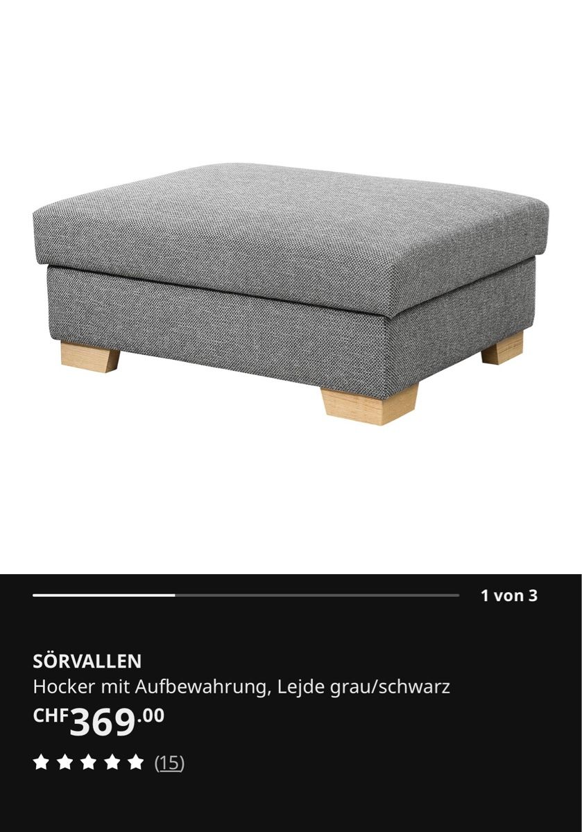 Divani: IKEA SÖRVALLEN Sofa mit Recamiere links + Hocker – Usato da Brüttisellen venduto da naz_5wdh 7
