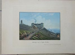 Rigi Kulm Aquatinta altkoloriert