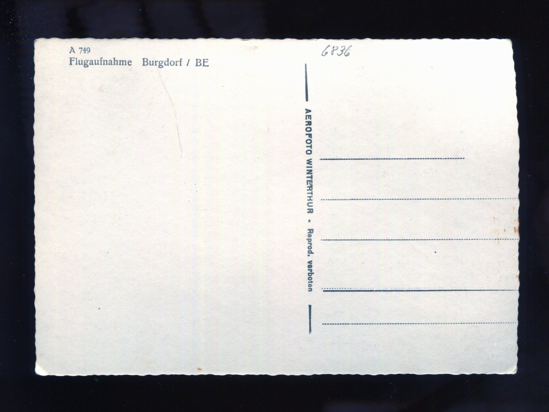 Cartoline postali: Burgdorf, Flugaufnahme – Usato da Aarau venduto da Elmaar41 1