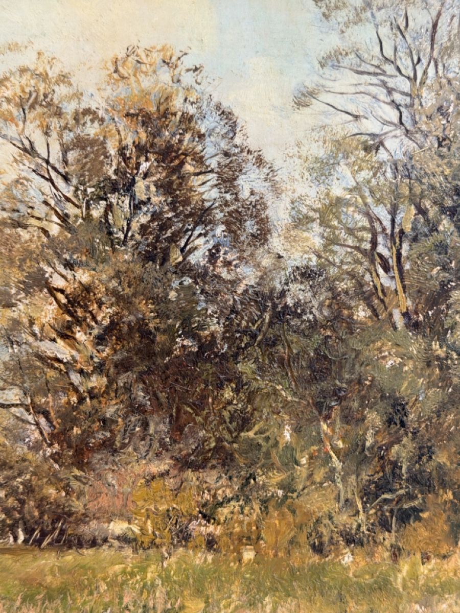 Gemälde: Altes Gemälde, Landschaft mit Haus. – Gebraucht aus Biberist von Momo33 3