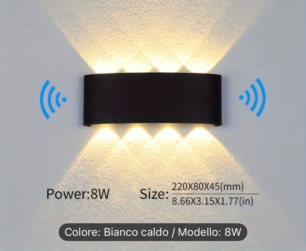 Lampade: 2 Lampade da parete a LED 8W bianche – Nuovo e nell'imballaggio originale da Novazzano venduto da GioStore 1