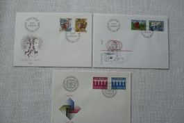 1984 / 86 / 87 3 FDC Europamarken SBK 708-09/725-26/748-49