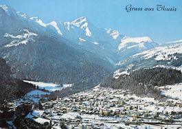 Gruss aus THUSIS Flugaufnahme