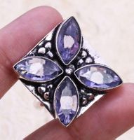 Amethyst 925 silver plated handmade ring of the USA size 9