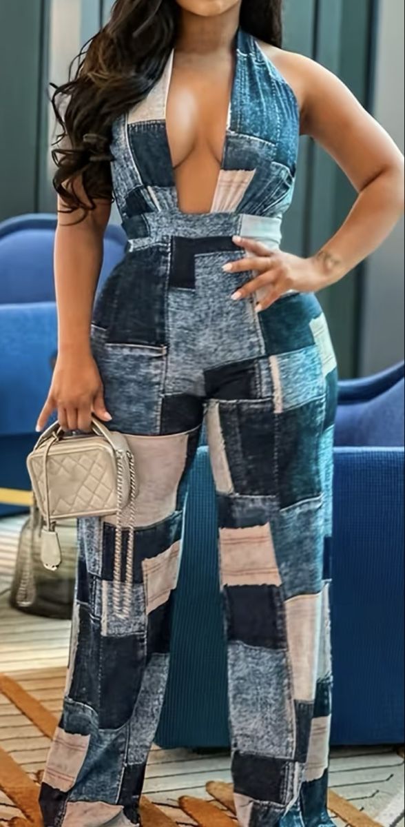 Jumpsuits: Jumpsuit Patchwork Print Neckholder Grösse 40 – Neuf avec emballage d'origine à Au ZH par Jaggy4 1