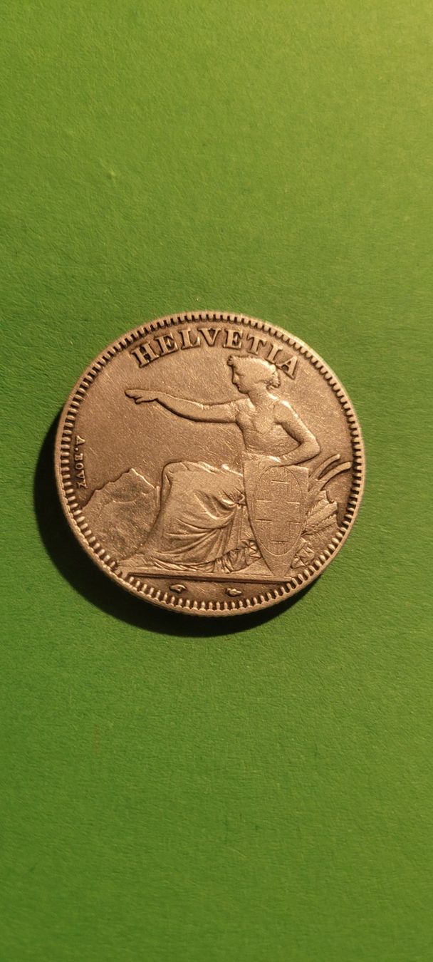 Alle Münzen: Seltene 2 Fr. Münze von 1850 – Gebraucht aus Adlikon b.Regensdf von fatbob50 1