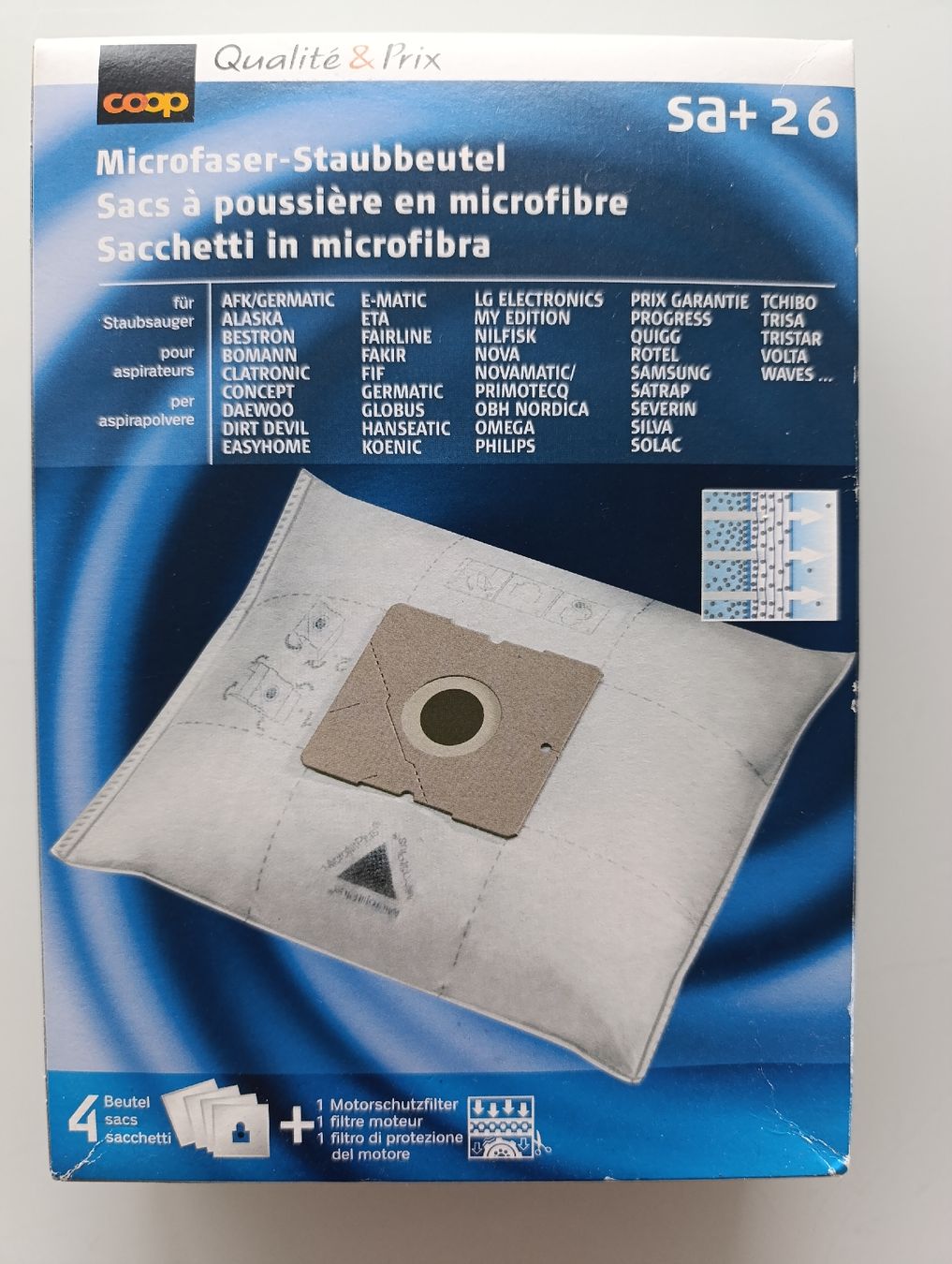 Coop Aspirapolveri & Accessori: Coop SA+26 4 Microfibre Vacuum Bags / Microfaser Staubbeutel – Nuovo e nell'imballaggio originale da Zermatt venduto da MrsMrRabbit