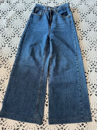 Stradivarius Jeans Weite Hose Blau Gr 34 XS Neuwertig 👍