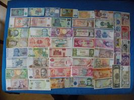 Sammlung: Internationale 50x Banknoten, Top Zustand
