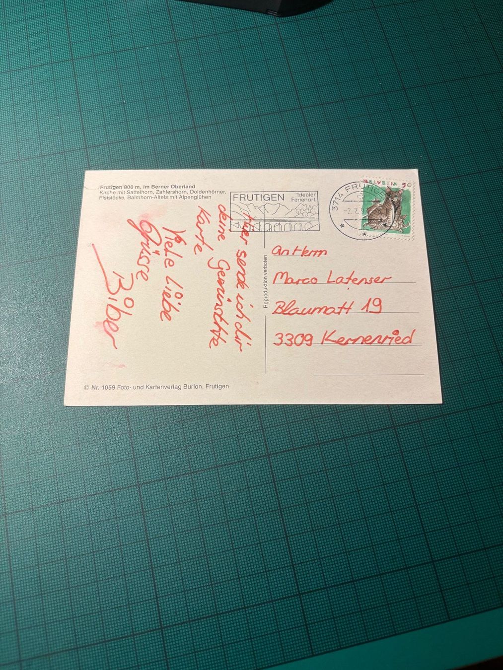 Cartoline postali: Wunderschöne AK Frutigen B.O. – Usato da Utzenstorf venduto da Rose0303 2