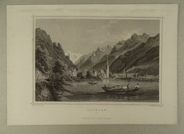 FLÜELEN, STAHLSTICH NACH ROHBOCK 1870