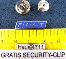 FIAT AUTO LOGO SCHMUCK-PIN ENAMEL SILBRIG MIT SECURITY-CLIP