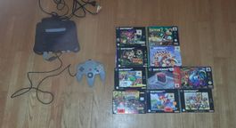 Console N64 avec 9 jeux