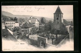 AK Bevaix, Partie an der Kirche, 1902