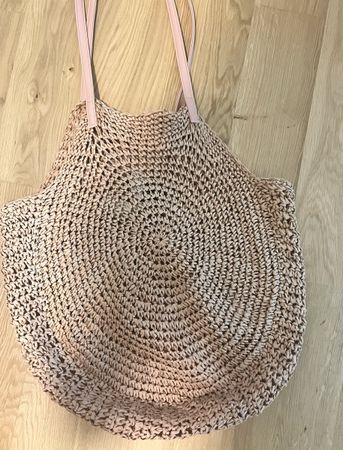 Tasche Korbmuster Beige neuwertig