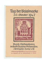 D Alliierte Ganzsache Postkarte PP Briefmarke o Münster 1947