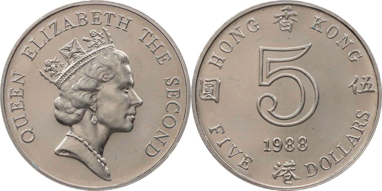 Tutti le monete: 5 Dollar Hong Kong 1988 – Nuovo (secondo la descrizione) da Kriens venduto da TSCH1