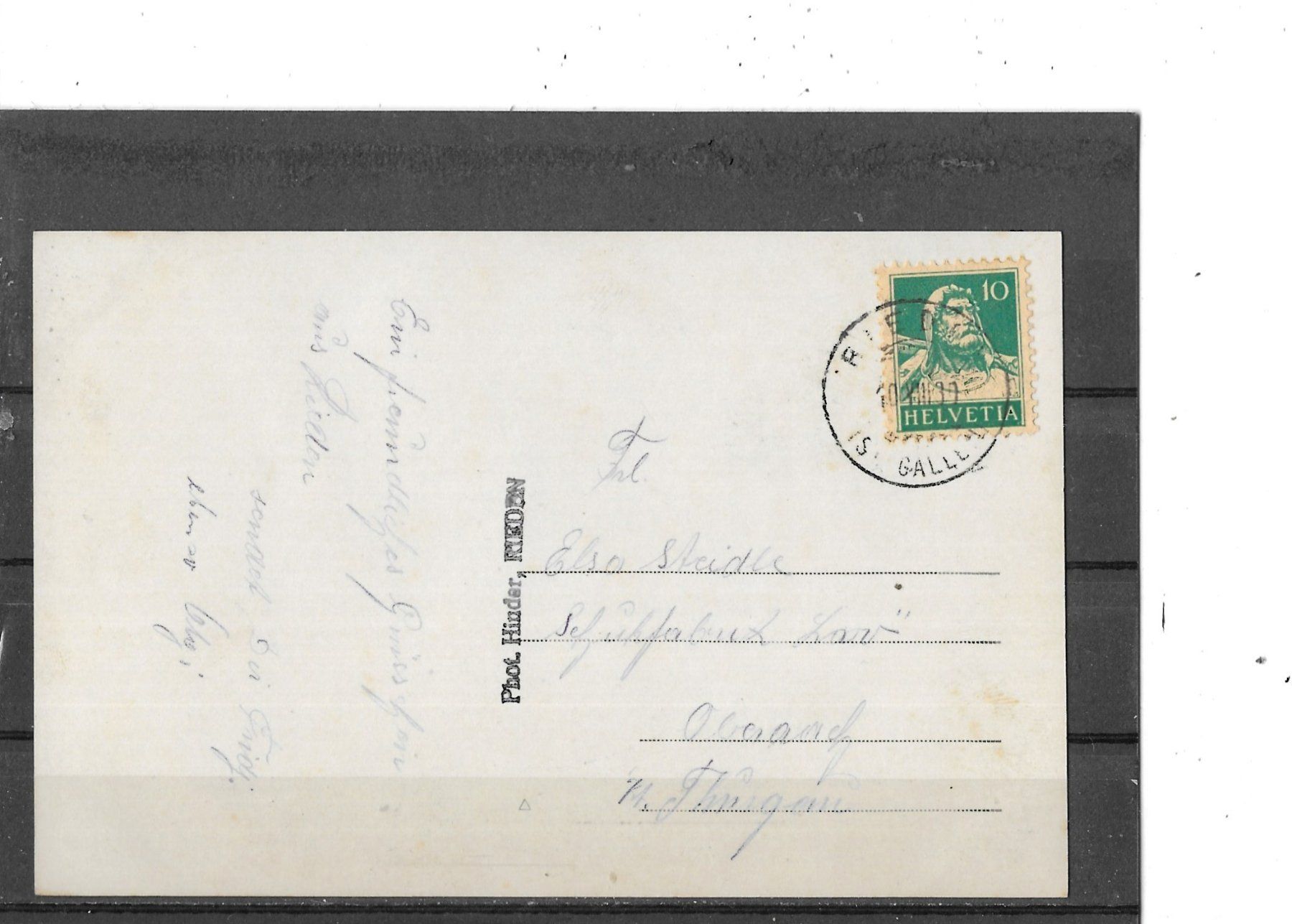 Cartoline postali: SG Rieden 1930 – Usato da Schocherswil venduto da Wilare 1