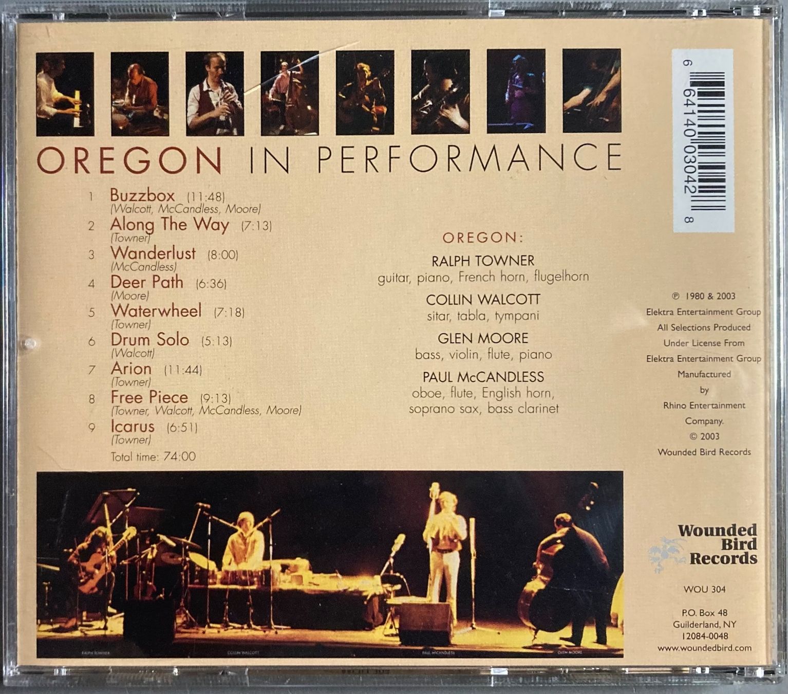 CD: OREGON - IN PERFORMANCE – Usato da Poliez-Pittet venduto da Newtown-Records 1