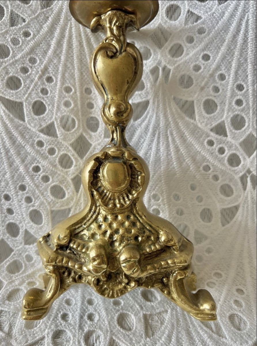Kerzenständer: Messing Kerzenständer 6cm Dm Barock Stil 1200 Gram – Gebraucht aus Frenkendorf von Only1 3