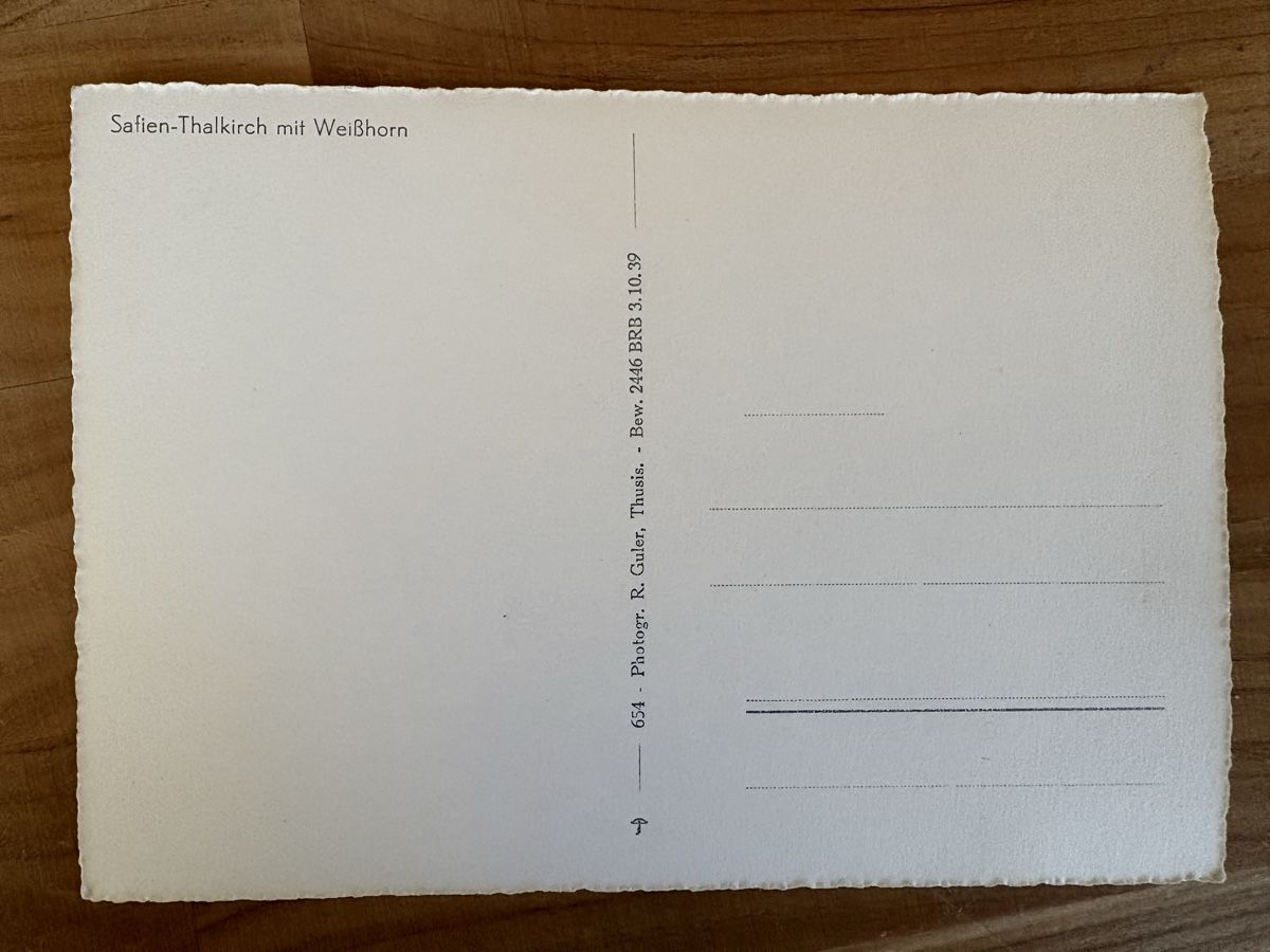 Cartoline postali: AK von Safien Thalkirch – Usato da Rümlang venduto da Kartenpost1 1