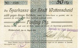 Wattenscheid 50 Pfennige +Stempel 10.08.1914 VZ-VZ+