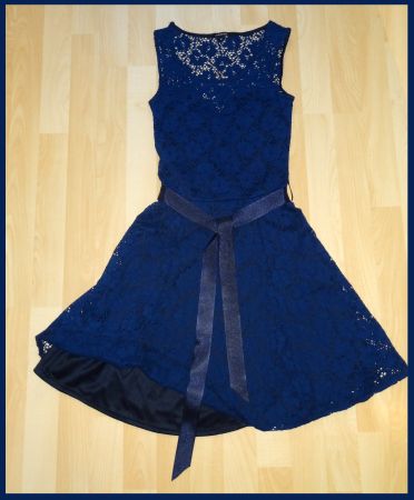 Morgan-Spitzenkleid-Romantisch-Blau-Elegant-Lolita-XS-Neu