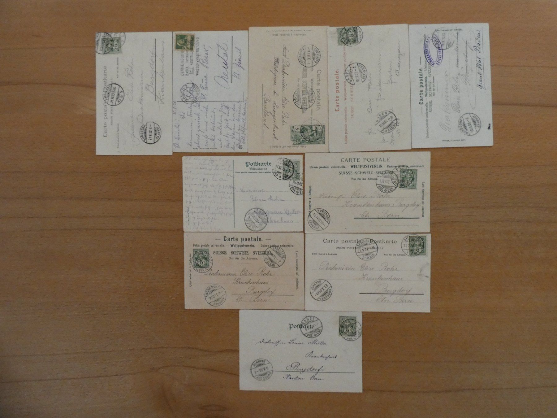 Ansichtskarten: 10 alte Ansichtskarten von Basel 1900 - 1926 – Gebraucht aus Münchwilen TG von sirnmu 1