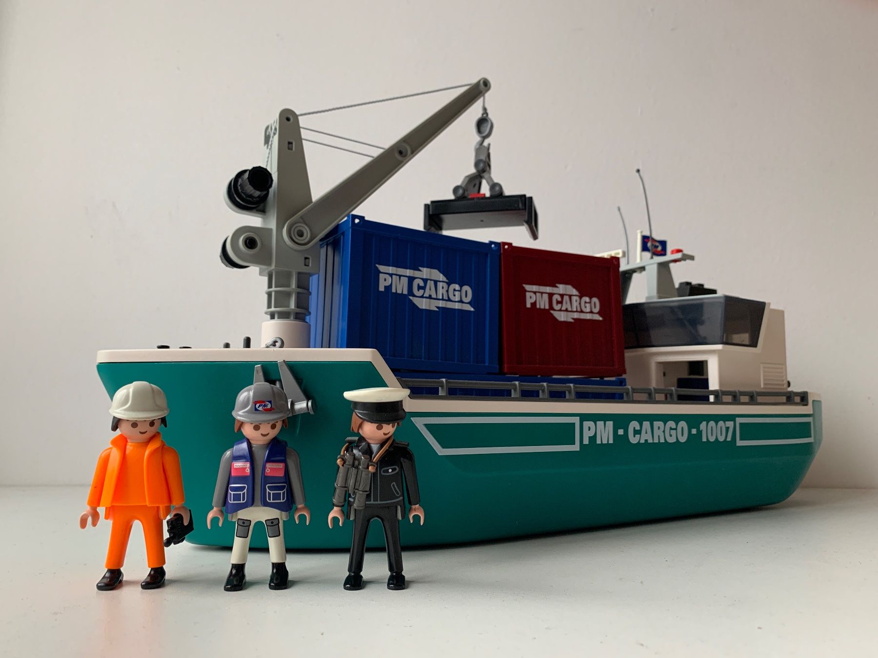 Playmobil Giocattoli: Playmobil Schiff Frachtschiff Containerschiff Boot – Usato da Belp venduto da Familie-Meyer 1