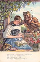 Bär Bären // 1930 K. Gehri Blüemli Meitschi Humor