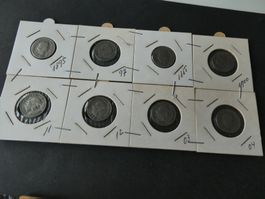 Schweiz 1885--1912, 8 alte 10-Räppler
