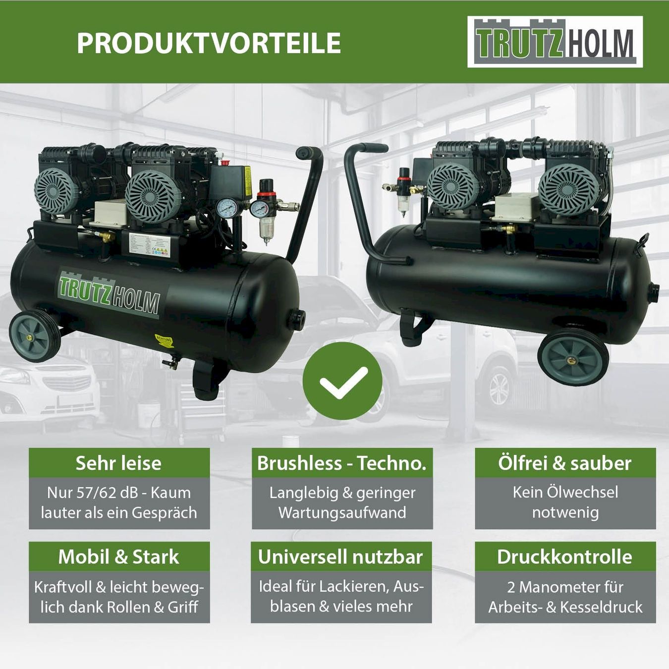 Compresseurs: Trutzholm Flüsterkompressor 50L – Neuf avec emballage d'origine à Bottighofen par zaap 7