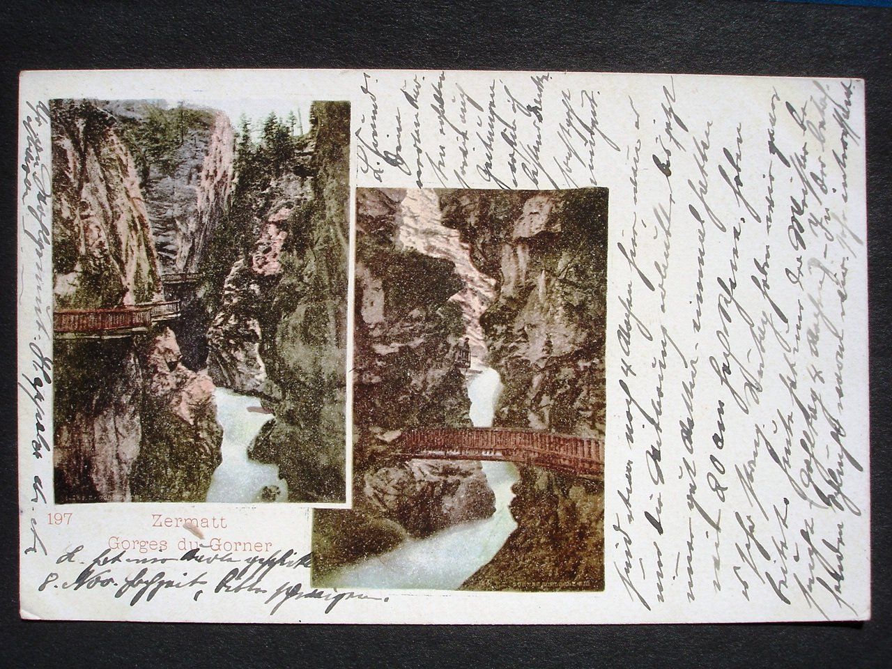 Cartes postales: ZERMATT Gorges du Gorner – D'occasion à Jona par philajona