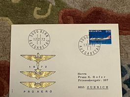 CH FDC  Swissair 1972