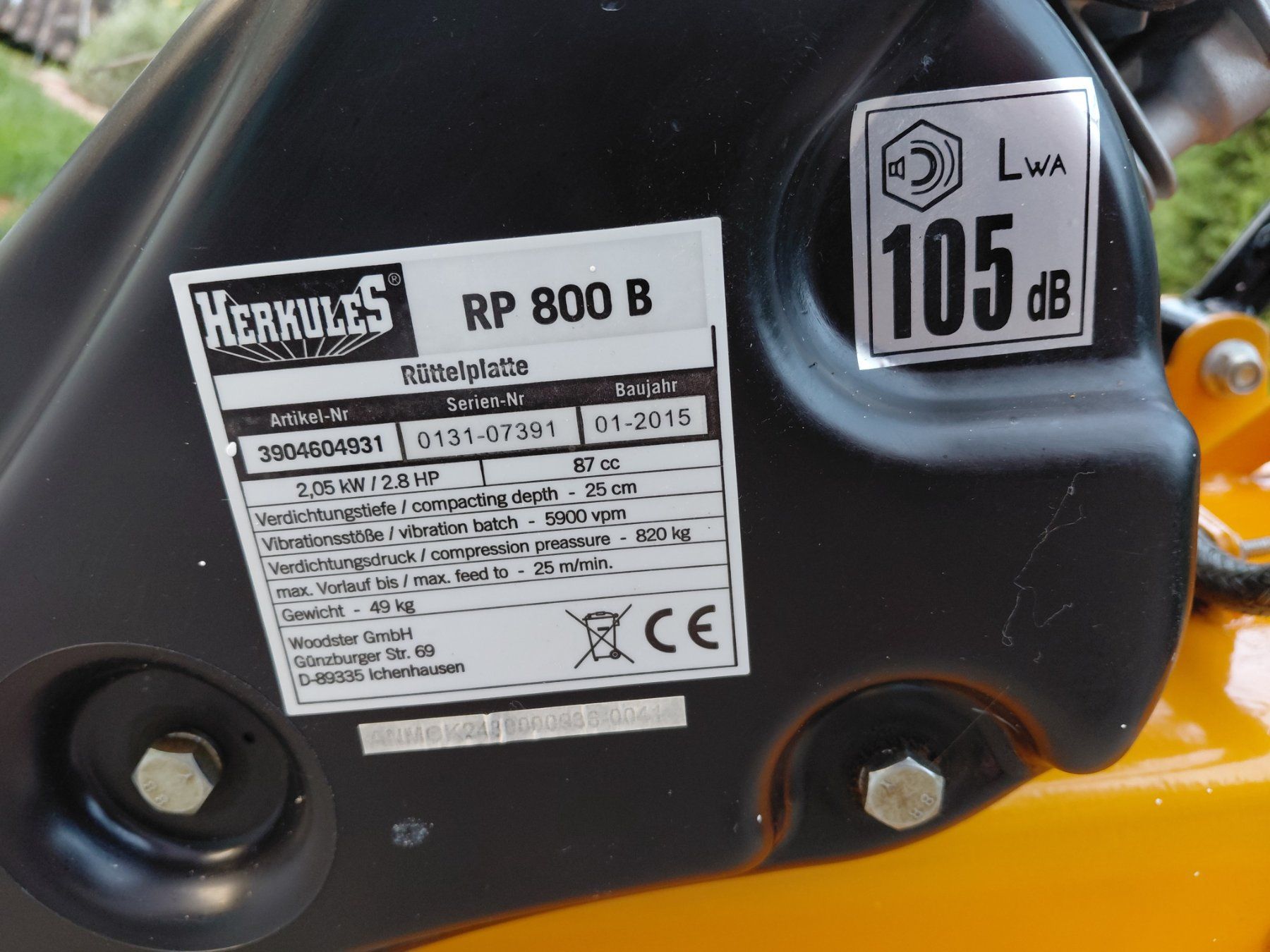 Tutte le macchine: Rüttelplatte Herkules RP 800 B – Usato da Grenchen venduto da Smartflitzer 2