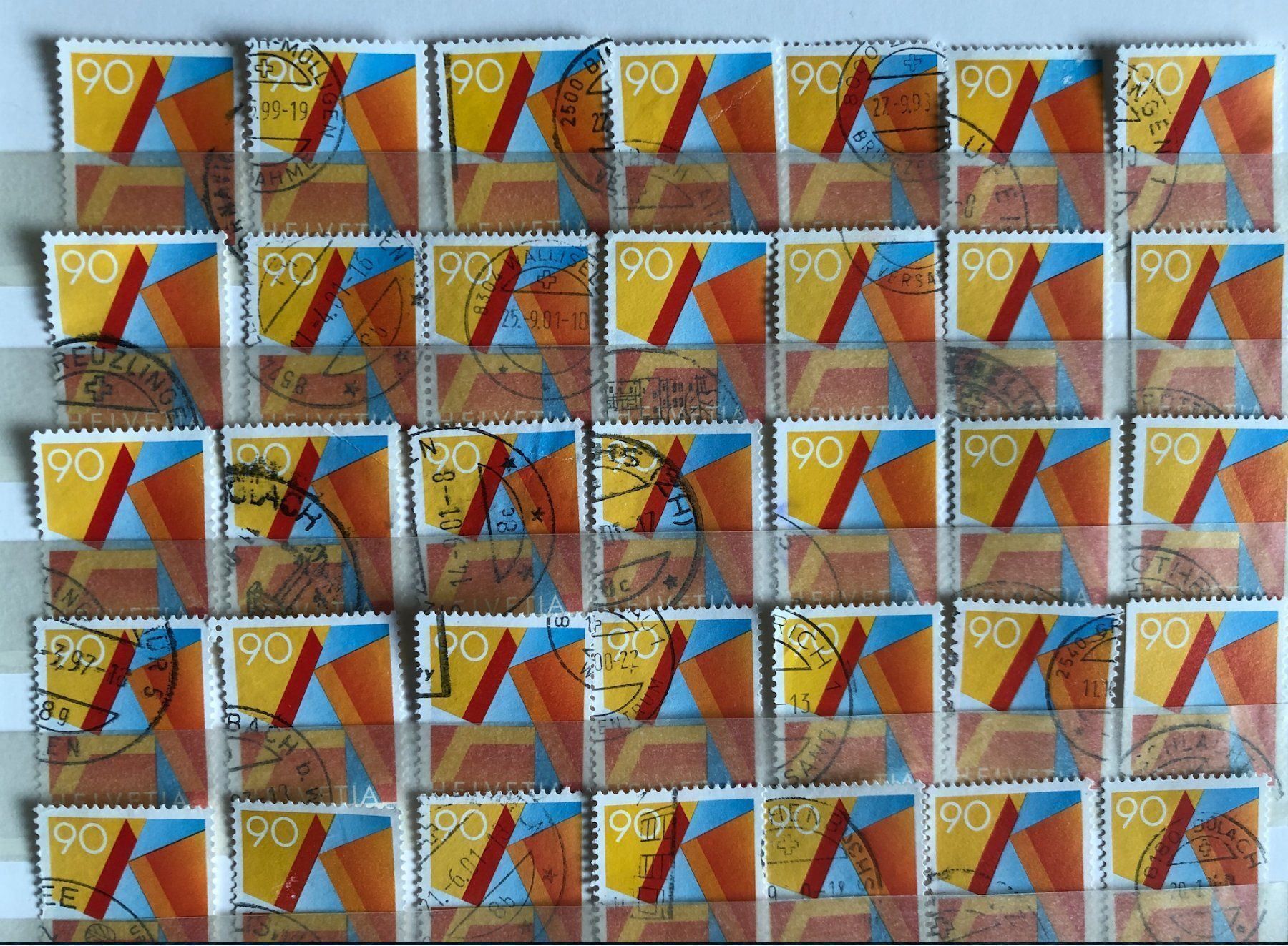 Tutti i francobolli: Nr.887 mit Stempel 56 Stück – Usato da Aarau venduto da Billa007 1