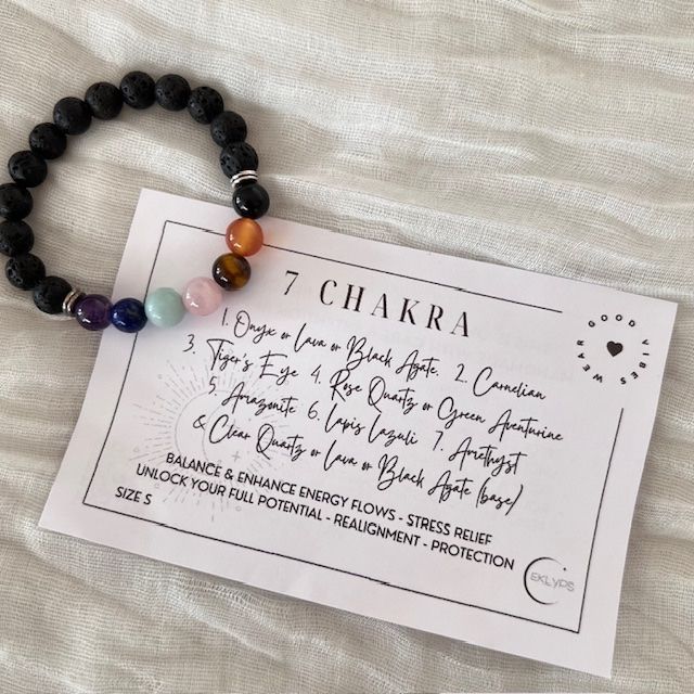Bracciali & Braccialetti: Bracelet 7 chakras - base cristal pierre de lave – Nuovo e nell'imballaggio originale da Pully venduto da sunaddict 1