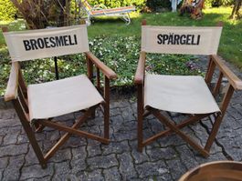 2 Garten-/Regiestühle, klappbar