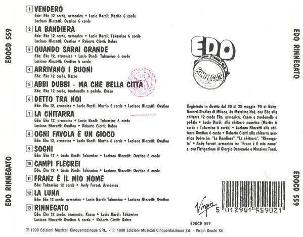 CD: CD Edo Rinnegato - S/t (1990) – Usato da Möriken AG venduto da mineralia 1