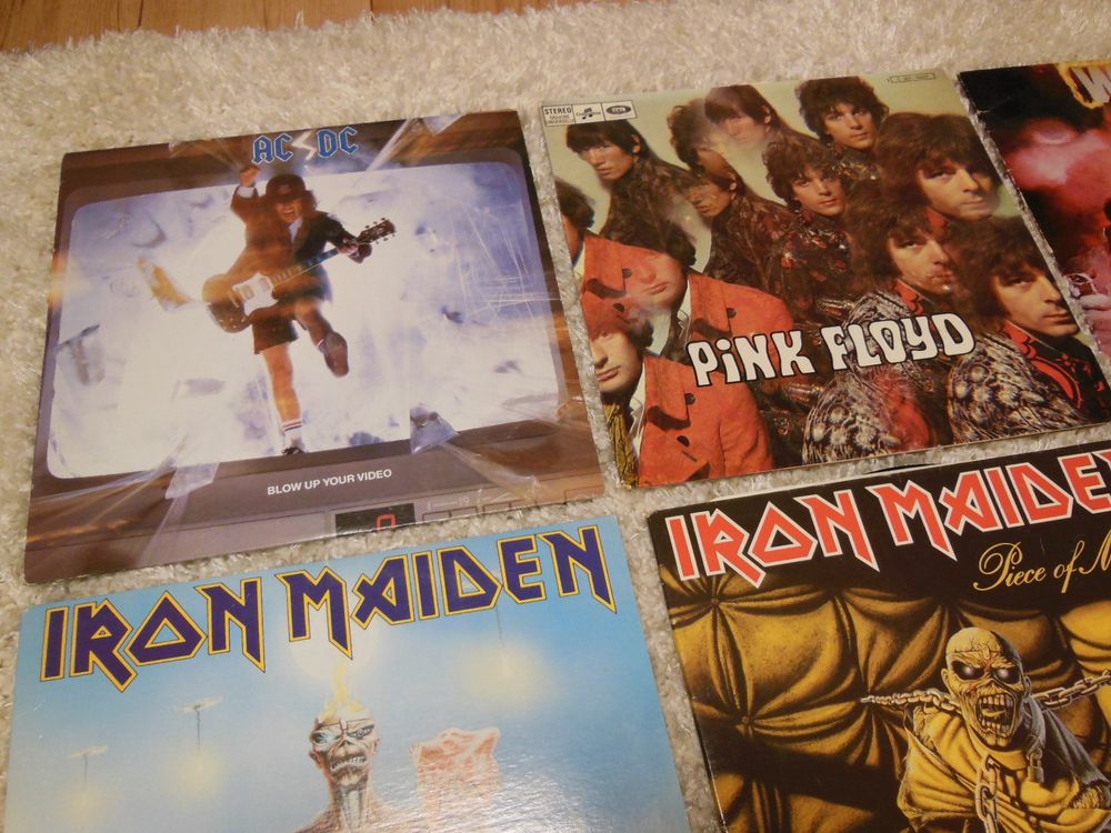 7 Stück Platten - AC/DC, Pink Floyd, Helloween, etc. | Kaufen auf Ricardo