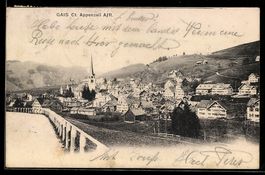 Gais /Appenzell, Ortsansicht mit Kirche 
