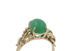 Vintage Ring mit Chrisopras in 18K Gelbgold *S3799