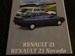 Renault 21, 21 Nevada Verkaufsprospekt 36 Seiten Sept. 1988