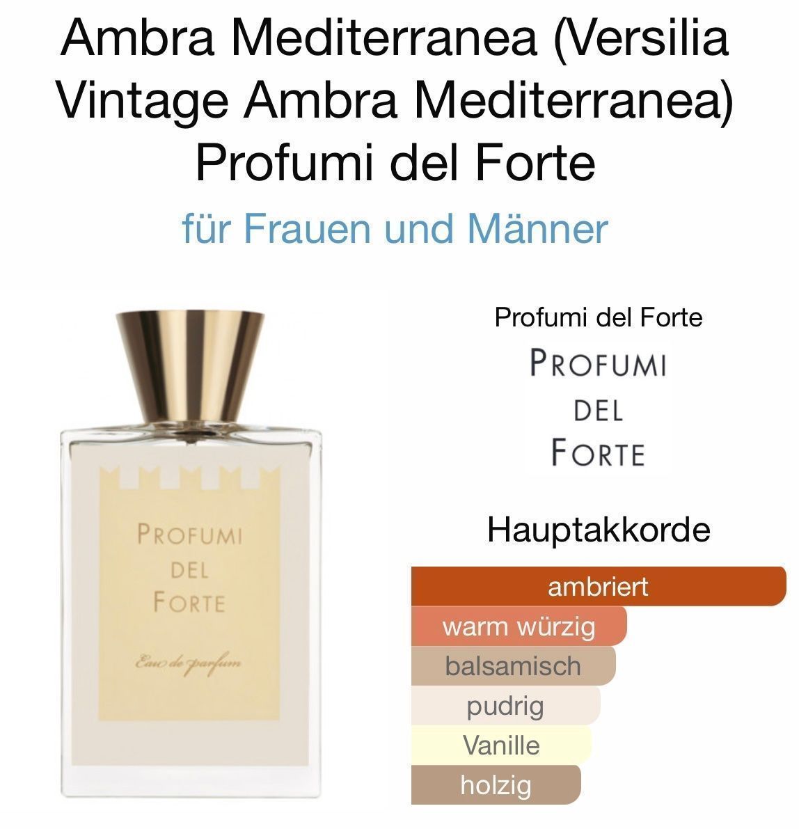 Profumi & Eau de Toilette: PROFUMO DEL FORTE Ambra Mediterranea 75 ml – Usato da St. Gallen venduto da lfs_nxl8 3