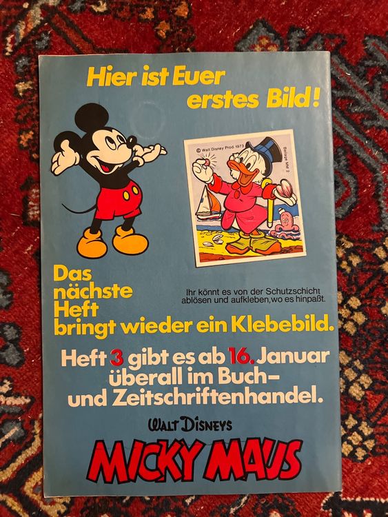 Micky Maus Nr 2 Von 1973 Mit Seltener Beilage Aufkleber Kaufen Auf