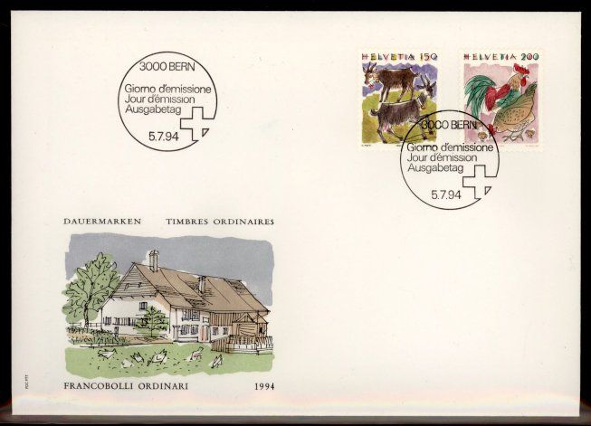 Tutti i francobolli: 1994, FDC, Tiere (Nr. 867, 869) – Usato da Willisau venduto da Vollstempel