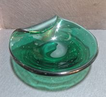 Murano Glasschale „Bullicante“ Grün – Mid-Century um 1960