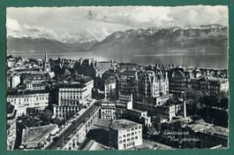 Lausanne, vue générale, 1954, gelaufen